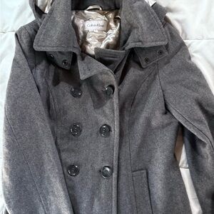 Calvin Klein Women's Gray Peacoat